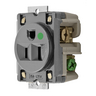 Straight Blade Devices, Receptacles, Panel Mount Single, Hospital Grade,15A 125V, 2-Pole 3-Wire Grounding, 5-15R, Gray, Single Pack