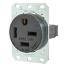 Straight Blade Devices, Receptacles, Flush Mount Single, Industrial Grade, 60A 3-Phase 250V AC, 3-Pole 4-Wire Grounding, 15-60R, Black, Single Pack