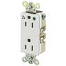 Straight Blade Devices, Receptacles, Duplex, Decorator Hospital Grade, Isolated Ground, Back and Side Wired, 15A 125V, 2-Pole 3-Wire Grounding, 5-15R, White, Single Pack