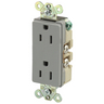 Straight Blade Devices, Receptacles, Duplex, Decorator Commercial/Industrial Grade, 15A 125V, 2-Pole 3-Wire Grounding, 5-15R, Back and Side Wired, Gray, Single Pack
