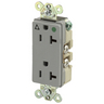Straight Blade Devices, Receptacles, Duplex, Decorator Hospital Grade, Isolated Ground, 20A 125V, 2-Pole 3-Wire Grounding, Back and Side Wired, 5-20R, Gray, Single Pack