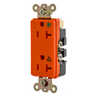 Straight Blade Devices, Receptacles, Duplex, Decorator Hospital Grade, Isolated Ground, 20A 125V, 2-Pole 3-Wire Grounding, Back and Side Wired, 5-20R, Orange, Single Pack