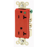Straight Blade Devices, Receptacles, Duplex, Decorator Hospital Grade, 20A 125V, 2-Pole 3-Wire Grounding, 5-20R, Back and Side Wired, Red, Single Pack