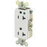 Straight Blade Devices, Receptacles, Duplex, Decorator Hospital Grade, 20A 125V, 2-Pole 3-Wire Grounding, Back and Side Wired, 5-20R, White, Single Pack, Illuminated Face