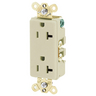 Straight Blade Devices, Receptacles, Duplex, Decorator Commercial/Industrial Grade, 20A 125V, 2-Pole 3-Wire Grounding, 5-20R, Ivory, Single Pack