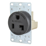 Straight Blade Devices, Receptacles, Flush Mount Single, Commercial/Industrial Grade, Reinforced Thermoplastic Polyester, 30A 125V, 2-Pole 3-Wire Grounding, 5-30R, Black, Single Pack
