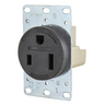 Straight Blade Devices, Receptacles, Flush Mount Single, Commercial/Industrial Grade, Reinforced Thermoplastic Polyester, 50A 125V, 2-Pole 3-Wire Grounding, 5-50R, Black, Single Pack