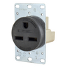 Straight Blade Devices, Receptacles, Flush Mount Single,Commercial/Industrial Grade, Reinforced Thermoplastic Polyester, 30A 250V, 2-Pole 3-Wire Grounding, 6-30R, Black, Single Pack