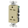 Straight Blade Devices, Receptacles, Duplex, Commercial/Industrial Grade, 15A 250A 2-Pole 3-Wire Grounding, 6-15R, Ivory, Single Pack