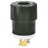 Locking Devices, Industrial, Male Nylon Plug, 20A 125/250V AC, 3-Pole 3-Wire Non-Grounding, Non-NEMA, Screw Terminal, Black/White