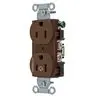 Image of CBRS15C1 Straight Blade Devices, Receptacles, Duplex, Commercial Grade, 1/2 Controlled, 15A 125V, 2-Pole 3-Wire Grounding, 5- 15R, Brown