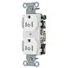 Image of CBRS15C2WHI Straight Blade Devices, Receptacles, Duplex, Commercial Grade, Controlled, 15A 125V, 2-Pole 3-Wire Grounding, 5-15R, White