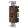 Straight Blade Devices, Receptacles, Duplex, Commercial Grade, Controlled, 15A 125V, 2-Pole 3-Wire Grounding, 5-15R, Brown