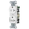 Straight Blade Devices, Receptacles, Duplex, Commercial Grade, 1/2 Controlled, 20A 125V, 2-Pole 3-Wire Grounding, 5- 20R, White