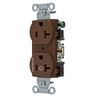Straight Blade Devices, Receptacles, Duplex, Commercial Grade, 1/2 Controlled, 20A 125V, 2-Pole 3-Wire Grounding, 5- 20R, Brown