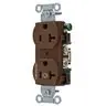 Image of CBRS20C1 Straight Blade Devices, Receptacles, Duplex, Commercial Grade, 1/2 Controlled, 20A 125V, 2-Pole 3-Wire Grounding, 5- 20R, Brown