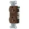 Image of CBRS20C2 Straight Blade Devices, Receptacles, Duplex, Commercial Grade, Controlled, 20A 125V, 2-Pole 3-Wire Grounding, 5-20R, Brown