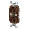 Image of BRY5262BCR Straight Blade Devices, Receptacles, Duplex, Commercial/Industrial Grade, Corrosion Resistant, 15A 125V, 2-Pole 3-Wire Grounding, 5-15R, Brown