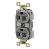 Image of BRY5262GRY Straight Blade Devices, Receptacles, Duplex, Commercial/Industrial Grade, 15A 125V, 2-Pole 3-Wire Grounding, 5-15R, Gray, Single Pack