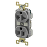 Straight Blade Devices, Receptacles, Combo Duplex, Commercial/Industrial Grade, 15A 125V, 2-Pole 3-Wire Grounding, 5-15R, Gray, Single Pack