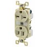 Straight Blade Devices, Receptacles, Combo Duplex, Commercial/Industrial Grade, 15A 125V, 2-Pole 3-Wire Grounding, 5-15R, Ivory, Single Pack