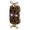 Straight Blade Devices, Receptacles, Combo Duplex, Commercial/Industrial Grade, 15A 125V, 2-Pole 3-Wire Grounding, 5-15R, Brown, Single Pack
