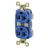 Image of BRY5362BU Straight Blade Devices, Receptacles, Duplex, Commercial/Industrial Grade, 20A 125V, 2-Pole 3-Wire Grounding, 5-20R, Blue, Single Pack