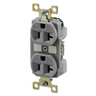 Straight Blade Devices, Receptacles, Duplex, Commercial/Industrial Grade, 20A 125V, 2-Pole 3-Wire Grounding, 5-20R, Gray, Single Pack