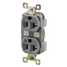 Straight Blade Devices, Receptacles, Duplex, Commercial/Industrial Grade, 20A 125V, 2-Pole 3-Wire Grounding, 5-20R, Gray, Single Pack, Isolated Ground