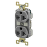 Straight Blade Devices, Receptacles, Duplex, Commercial/Industrial Grade, 20A 250V, 2-Pole 3-Wire Grounding, 6-20R, Gray, Single Pack