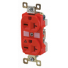 Straight Blade Devices, Receptacles, Duplex, Commercial/Industrial Grade, 20A 250V, 2-Pole 3-Wire Grounding, 6-20R, Red, Single Pack