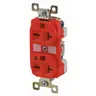 Image of BRY5462RED Straight Blade Devices, Receptacles, Duplex, Commercial/Industrial Grade, 20A 250V, 2-Pole 3-Wire Grounding, 6-20R, Red, Single Pack