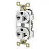 Image of BRY5462W Straight Blade Devices, Receptacles, Duplex, Commercial/Industrial Grade, 20A 250V, 2-Pole 3-Wire Grounding, 6-20R, White, Single Pack