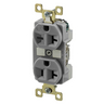 Straight Blade Devices, Receptacles, Duplex, Commercial/Industrial Grade, 20A 125V and 250V, 2-Pole 3-Wire Grounding, 5-20R and 6- 20R, Gray, Single Pack