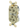 Straight Blade Devices, Receptacles, Duplex, Commercial/Industrial Grade, 20A 125V and 250V, 2-Pole 3-Wire Grounding, 5-20R and 6- 20R, Ivory, Single Pack