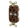 Straight Blade Devices, Receptacles, Duplex, Commercial/Industrial Grade, 20A 125V and 250V, 2-Pole 3-Wire Grounding, 5-20R and 6- 20R, Brown, Single Pack