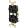 Straight Blade Devices, Receptacles, Duplex, Commercial/Industrial Grade, 15A 250V, 2-Pole 3-Wire Grounding, 6-15R, Black, Single Pack