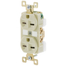 Straight Blade Devices, Receptacles, Duplex, Commercial/Industrial Grade, 15A 250V, 2-Pole 3-Wire Grounding, 6-15R, Ivory, Single Pack