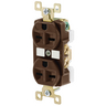 Straight Blade Devices, Receptacles, Duplex, Commercial/Industrial Grade, 15A 250V, 2-Pole 3-Wire Grounding, 6-15R, Brown, Single Pack