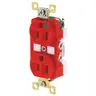 Image of BRY8200RED Straight Blade Devices, Receptacles, Duplex, Hospital Grade, 15A 125V, 2-Pole 3-Wire Grounding, 5-15R, Red, Single Pack