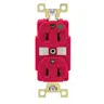 Image of BRY8200RED Straight Blade Devices, Receptacles, Duplex, Hospital Grade, 15A 125V, 2-Pole 3-Wire Grounding, 5-15R, Red, Single Pack