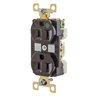 Straight Blade Devices, Receptacles, Duplex, Hospital Grade, 15A 125V, 2-Pole 3-Wire Grounding, 5-15R, Brown, Single Pack
