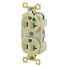 Straight Blade Devices, Receptacles, Duplex, Hospital Grade, 20A 125V, 2-Pole 3-Wire Grounding, 5-20R, Ivory, Single Pack, Illuminated Face