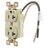 Straight Blade Devices, Receptacles, Tamper- Resistant Duplex, Hospital Grade, 20A 125V, 2-Pole 3-Wire Grounding, 5- 20R, Ivory, Single Pack