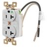 Straight Blade Devices, Receptacles, Tamper- Resistant Duplex, Hospital Grade, 20A 125V, 2-Pole 3-Wire Grounding, 5- 20R, White, Single Pack