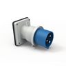 Heavy Duty Products, IEC Pin and Sleeve Devices, Male, Inlet, 60/63 A 220-240 VAC, 2-POLE 3-WIRE, Blue, Splash Proof