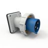 Heavy Duty Products, IEC Pin and Sleeve Devices, Male, Inlet, 60/63 A 220-240 VAC, 2-POLE 3-WIRE, Blue, Watertight