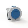 Heavy Duty Products, IEC Pin and Sleeve Devices, Female, Receptacle, 60/63 A 220-240 VAC, 2-POLE 3-WIRE, Blue, Watertight