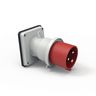 Heavy Duty Products, IEC Pin and Sleeve Devices, Male, Inlet, 60 A 480 VAC, 2-POLE 3-WIRE, Red, Splash Proof