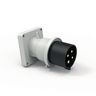 Heavy Duty Products, IEC Pin and Sleeve Devices, Male, Inlet, 30 A 3 Phase 600 VAC, 3-POLE 4-WIRE, Black, Splash Proof